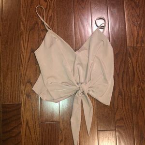 Zara Champagne Slinky Tie Top